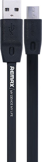 Remax Flat USB 2.0 to micro USB Cable Μαύρο 1m (Full Speed)