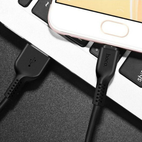 Hoco Regular USB 2.0 to micro USB Cable Μαύρο 1m (X20 Flash)