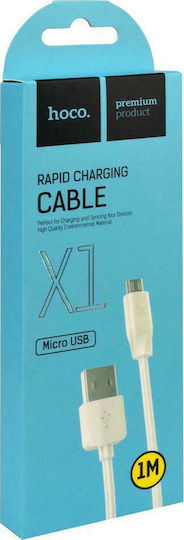 Hoco Regular USB 2.0 to micro USB Cable Λευκό 1m (X1)