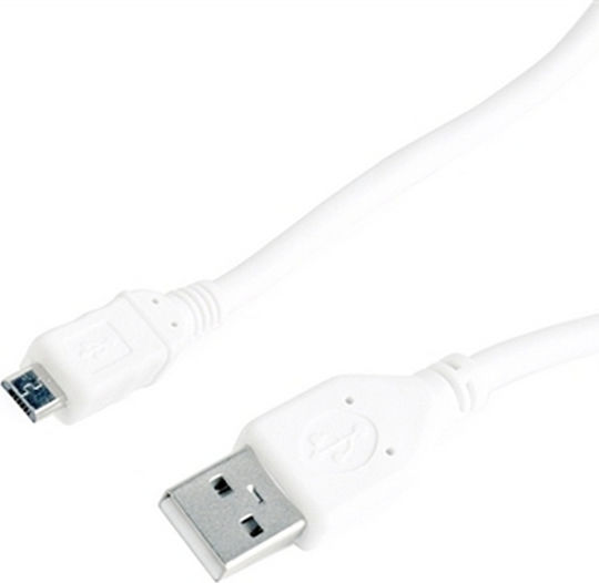 Cablexpert Regular USB 2.0 to micro USB Cable Λευκό 1m (CCP-MUSB2-AMBM-W-1M)