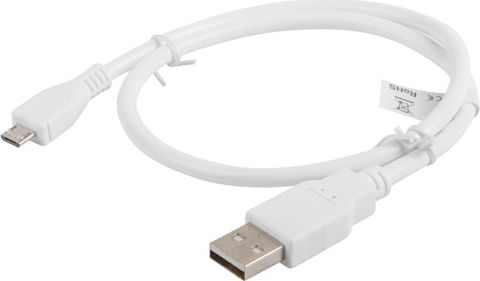 Lanberg 0.5m Regular USB 2.0 to micro USB Cable White (CA-USBM-10CC-0005-W)