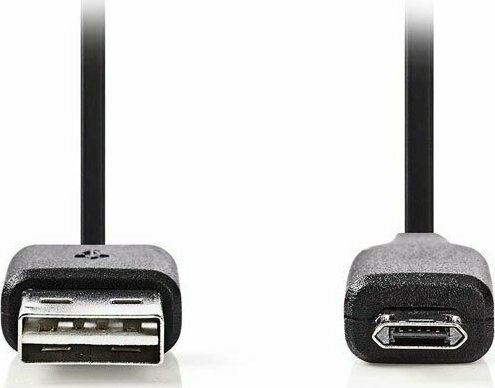 Nedis Regular USB 2.0 to micro USB Cable Μαύρο 2.0m (CCGP60500BK20)
