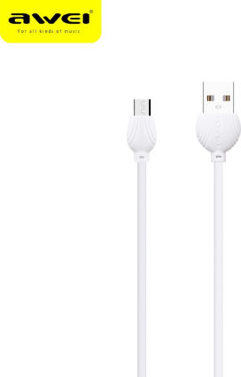 Awei Regular USB 2.0 to micro USB Cable Λευκό 1m (CL-61)
