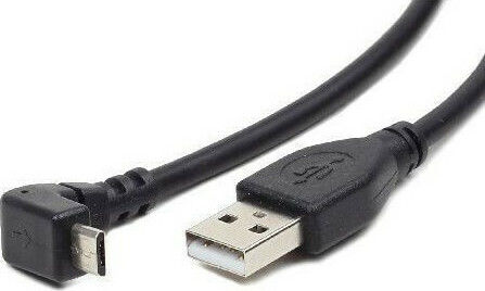 Cablexpert Angle (90°) USB 2.0 to micro USB Cable Μαύρο 1.8m (CCP-MUSB2-AMBM90-6)