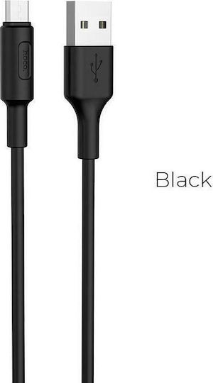 Hoco Regular USB 2.0 to micro USB Cable Μαύρο 1m (X25 Soarer)