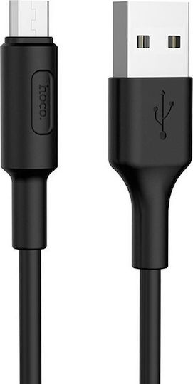 Hoco Regular USB 2.0 to micro USB Cable Μαύρο 1m (X25 Soarer)
