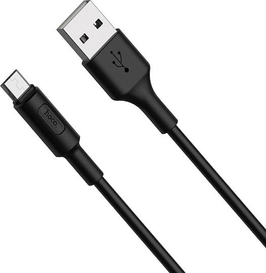 Hoco Regular USB 2.0 to micro USB Cable Μαύρο 1m (X25 Soarer)