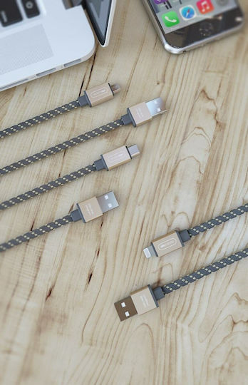 Allocacoc 1.5m Flat USB 2.0 to micro USB Cable Gold (10763/MCROGD)