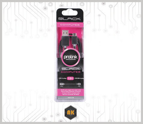 Prolink Regular USB 2.0 to micro USB Cable Μαύρο 1.5m (PB487-0150)