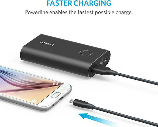 Anker Regular USB 2.0 to micro USB Cable Μαύρο 1.8m (A8133G11)