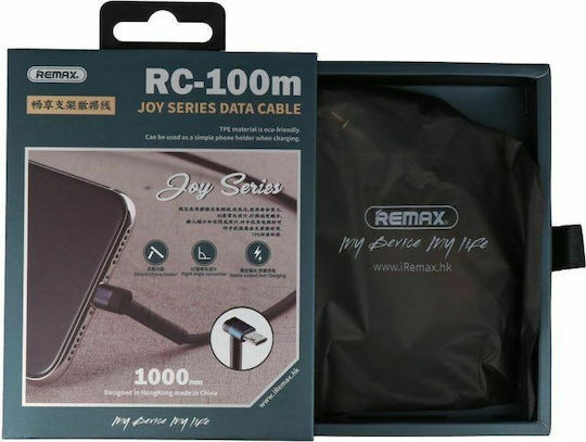 Remax Angle (90°) / Regular USB 2.0 to micro USB Cable Μαύρο 1.0m (RC-100m)