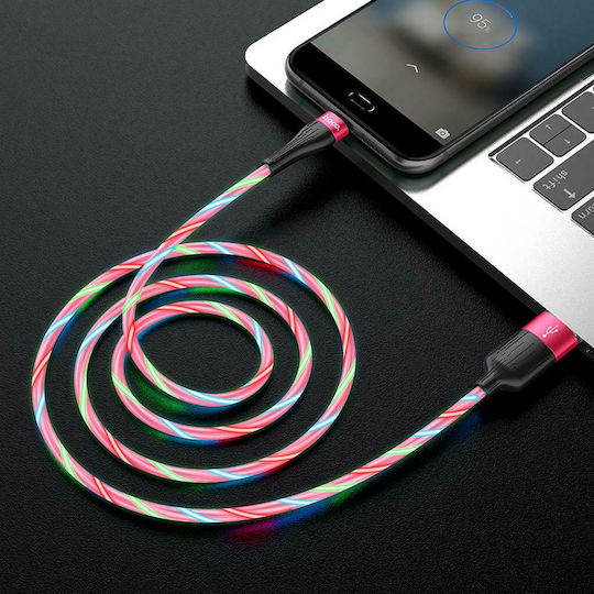Hoco U85 Charming night USB 2.0 to micro USB Cable Κόκκινο 1m (HC-U85MRD)