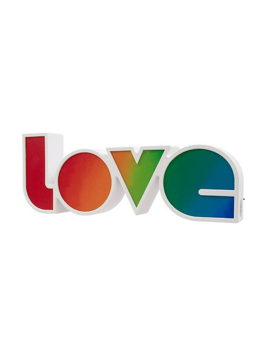GloboStar Διακοσμητικό Φωτιστικό Rainbow LED Ψυχρό Λευκό 6000K Love 37εκ.