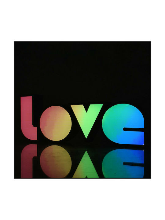 GloboStar Διακοσμητικό Φωτιστικό Rainbow LED Ψυχρό Λευκό 6000K Love 37εκ.