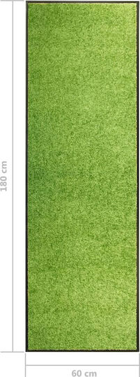 vidaXL Fußmatte Teppich mit rutschfester Unterlage Green 60x180cm