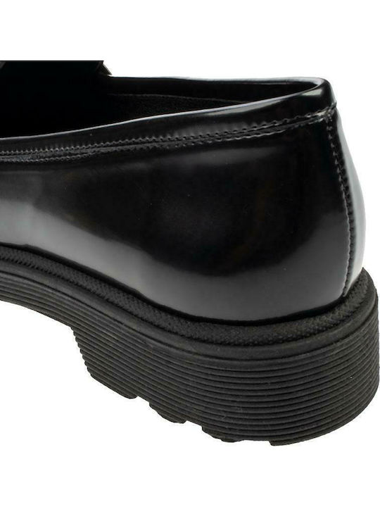 S Patent Leather Women's Moccasins in Black Color