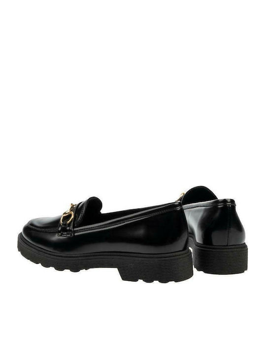 S Patent Leather Women's Moccasins in Black Color