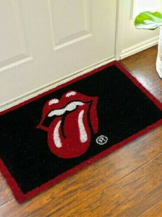 PCMerch Праг за вход Правоъгълена Килим с Антиплъзгаща подложка Rolling Stones Черно-червен 40x60бр