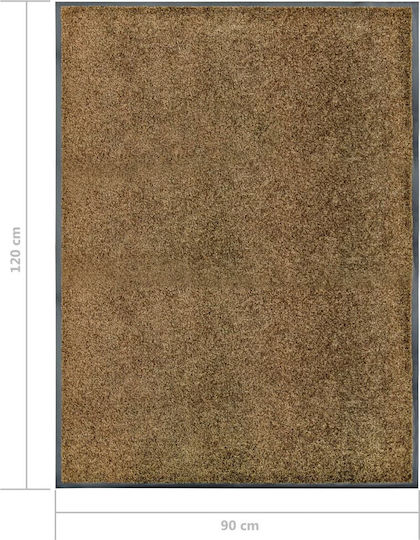 vidaXL Fußmatte Teppich mit rutschfester Unterlage Coffee 90x120cm