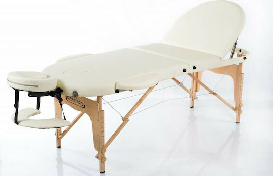Rest Pro Classic Oval 2 Wooden Portable/Folding Beige Massage and Physiotherapy Bed 192x70cm