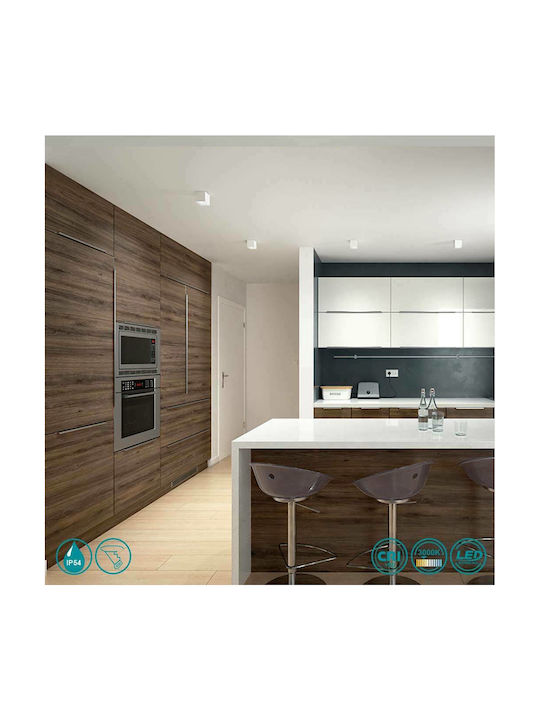 Gea Luce Faye Rund Metallisch Einbau Spot mit integriertem LED und Warmweißes Licht Weiß 7x7cm. 1Stück
