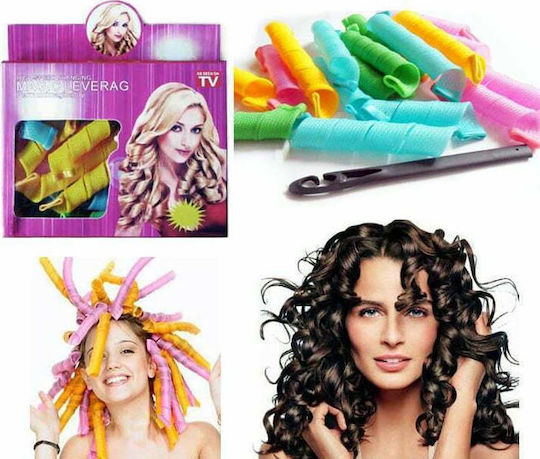 Magic Leverage Hair Rollers for Wavy Curls 16mm in Multicolour Colour 16 Pieces
