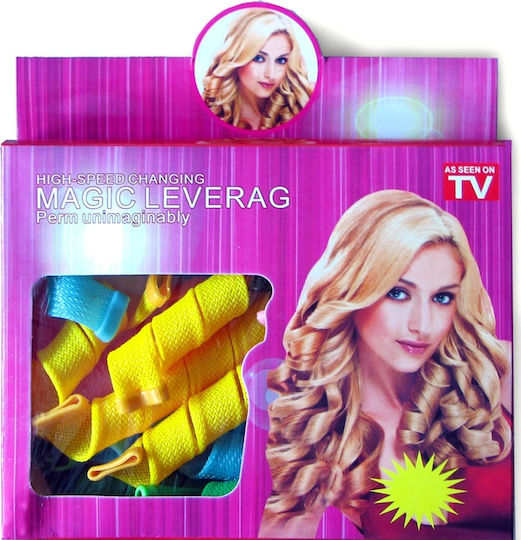 Magic Leverage Hair Rollers for Wavy Curls 16mm in Multicolour Colour 16 Pieces