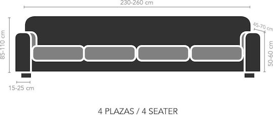 Mc Decor Akari Elastische Abdeckung für Vier-Sitzer-Sofa Green 230εκ. 1Stück MCL.EL.AKARI.TE-PRASINO