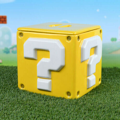 PCMerch Νintendo Super Mario Question Block Μπισκοτιέρα Κεραμική Κίτρινη