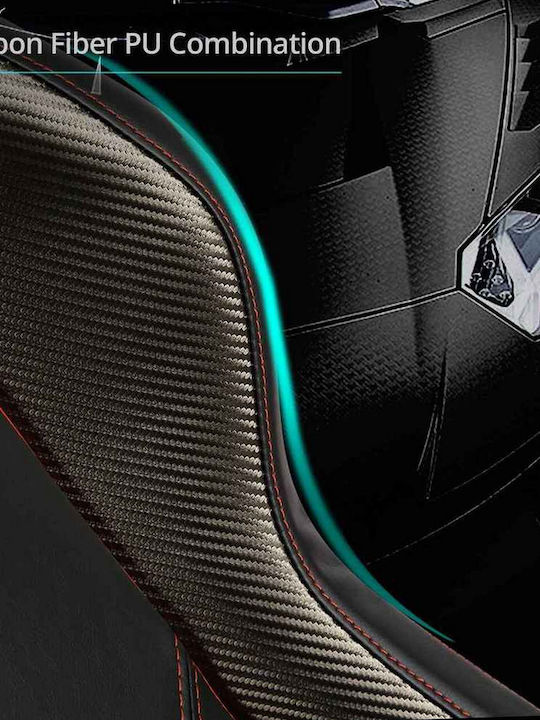 Eureka Ergonomic GC01 Καρέκλα Gaming Δερματίνης με Ρυθμιζόμενα Μπράτσα Μαύρη