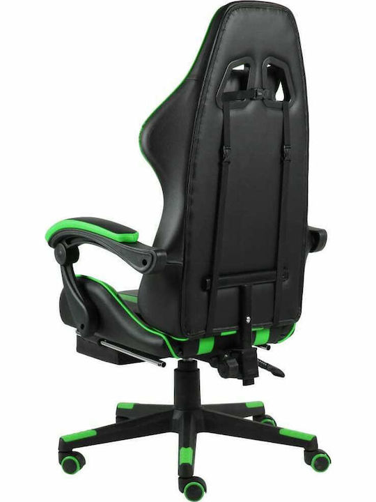 vidaXL 20529 Καρέκλα Gaming Δερματίνης με Υποπόδιο Πράσινη