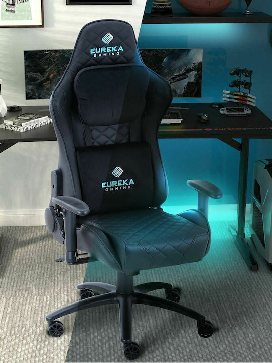 Eureka Ergonomic GX330-B Геймърски стол с регулируеми подлакътници Черен