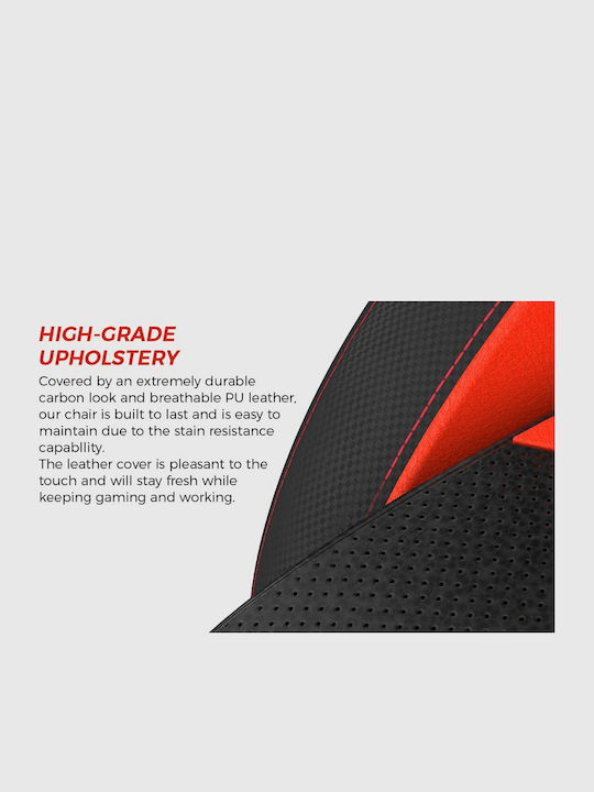 Eureka Ergonomic Onex Gx5 Scaun Gaming Din piele ecologică cu Brațe Reglabile Negru/Roșu