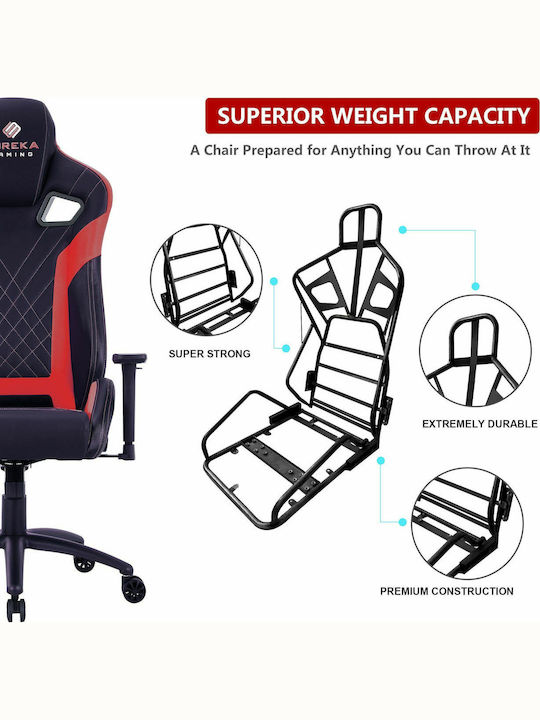 Eureka Ergonomic Onex Gx5 Scaun Gaming Din piele ecologică cu Brațe Reglabile Negru/Roșu
