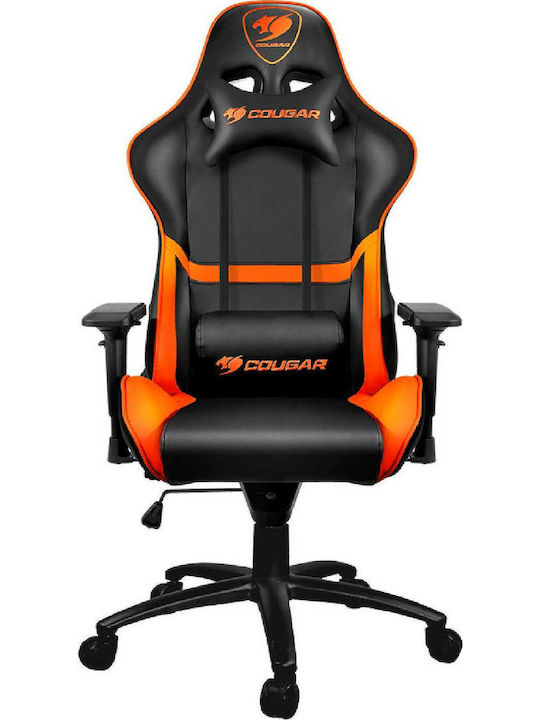 Armor Scaun Gaming Din piele ecologică cu Brațe Reglabile Portocaliu