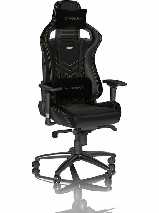 Noblechairs Epic Καρέκλα Gaming Δερματίνης με Ρυθμιζόμενα Μπράτσα Μαύρο/Χρυσό