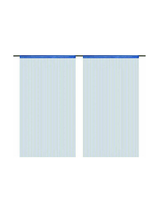 vidaXL Curtain with Tunnel Fringes Blue 140x250cm