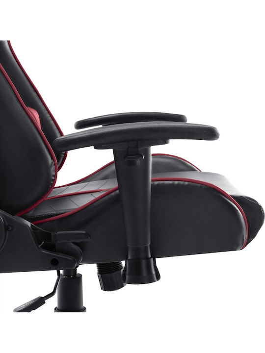 vidaXL 20509 Καρέκλα Gaming Δερματίνης με Ρυθμιζόμενα Μπράτσα Μαύρο/Μπορντό