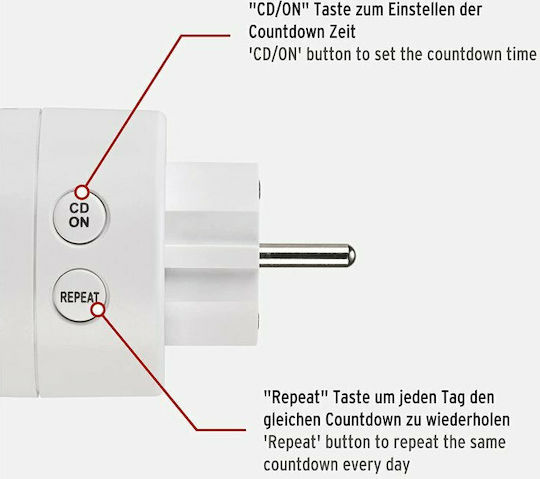 Brennenstuhl Digital Timer Socket with Countdown Timer Function