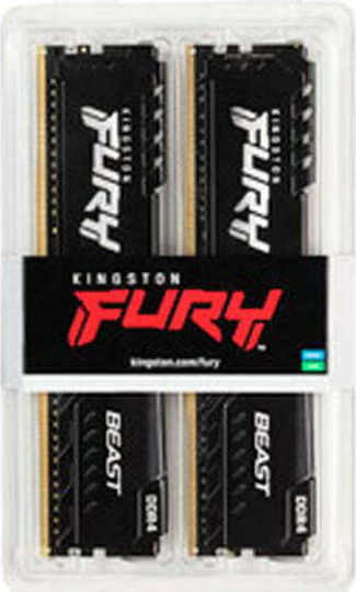 Kingston Fury Beast 32GB DDR4 RAM cu 2 module (2x16GB) și Viteză