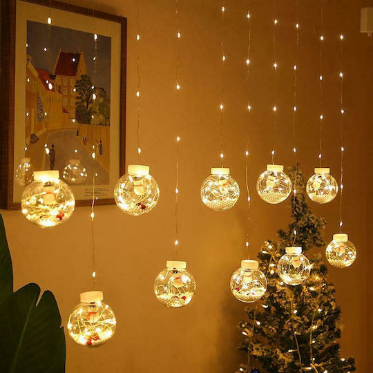 10 Светлини LED 3m. Топъл бял тип Завеса 1бр