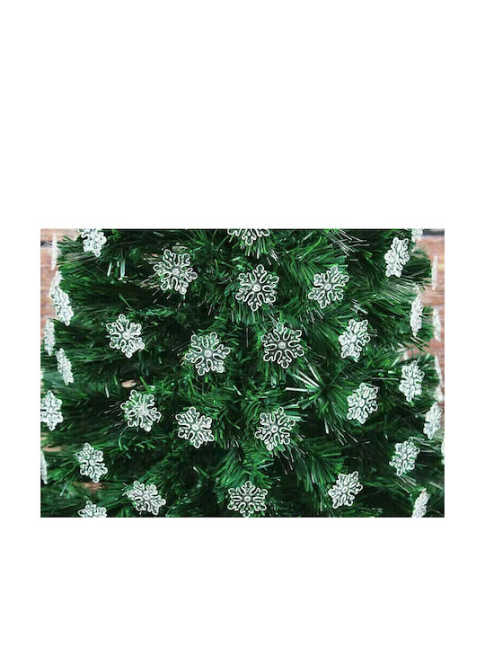 Christmas Green Tree with Metallic Base and LED Lighting H210pcs with Multicolored Lights Snowflakes