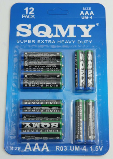 SQMY Цинкова батерия Цинк AAA 1.5V 12бр