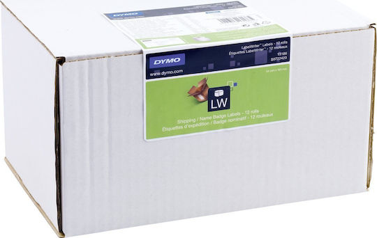 Dymo 13186 220 Autocolante Autoadezive pe Rolă pentru Imprimantă de Etichete 101x54mm 12buc