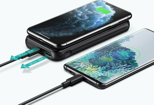 Choetech B650 Power Bank 10000mAh 18W με Θύρα USB-A και Θύρα USB-C Quick Charge Μαύρο