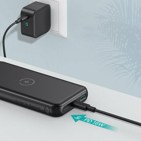 Choetech B650 Power Bank 10000mAh 18W με Θύρα USB-A και Θύρα USB-C Quick Charge Μαύρο