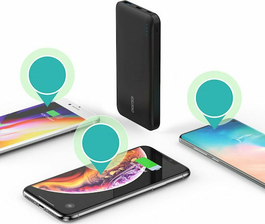 Choetech B627 Power Bank 10000mAh 18W mit USB-A Ausgangsanschluss und USB-C Ausgangsanschluss Schnellladung Schwarz