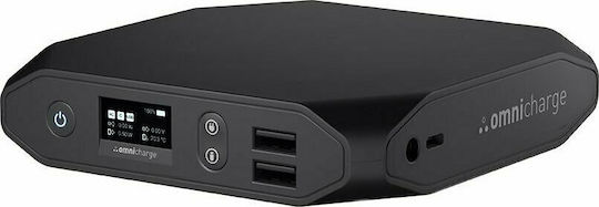 Omnicharge Omni20+ Baterie Externă Solară 20400mAh Cu 3 Porturi De Ieșire USB-A Și Port De Ieșire USB-C Încărcare Rapidă Neagră