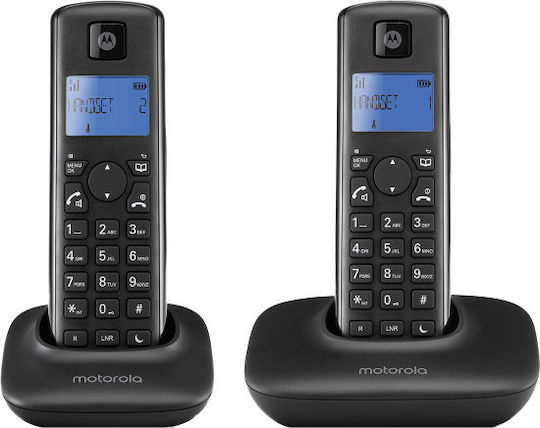 Motorola T302 Ασύρματο Τηλέφωνο Duo με Ελληνικό Μενού Μαύρο