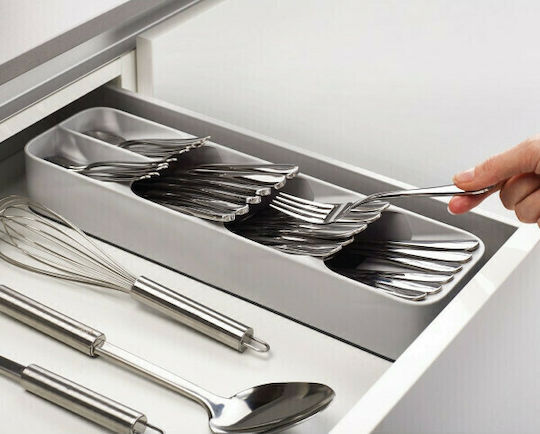 Tavă pentru tacâmuri de sertar din plastic 39.5x11x5cm Gri